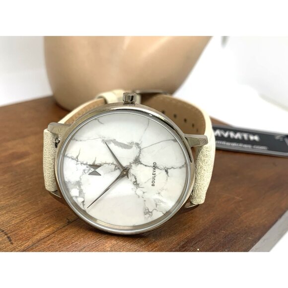 MVMT Women\'s Watch MB01-Tima Quartz White Gray Marble Dial Leather Band 38mm main image 10